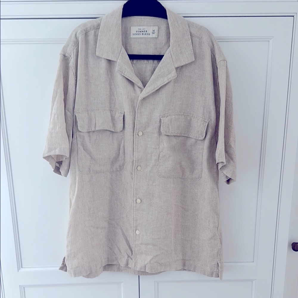 Linen Blend Short Sleeve Shirt